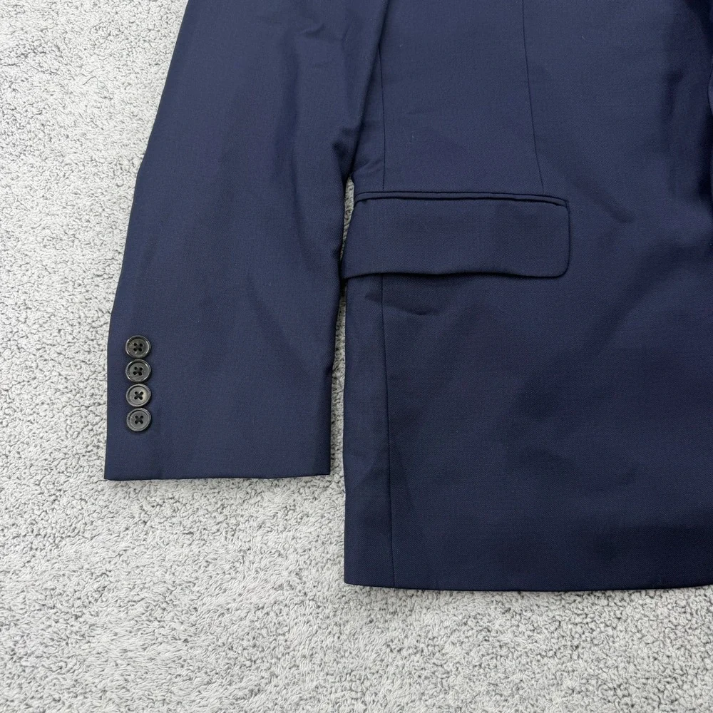 Lauren Ralph Lauren Suit Mens 42R 36x30 Blue Stretch Pleated Pant Wool Blend
